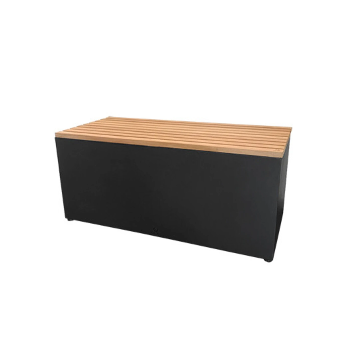 Banc Acier Laqué Noir Et Bois De Teck - Ofyr – Image 2
