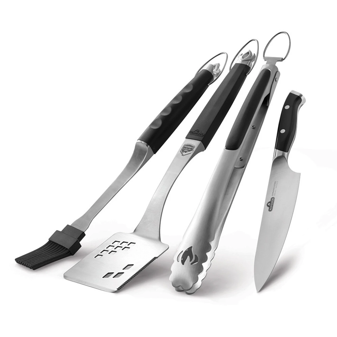 Pince + Couteau + Spatule + Pinceau Premium En Inox - Napoleon*