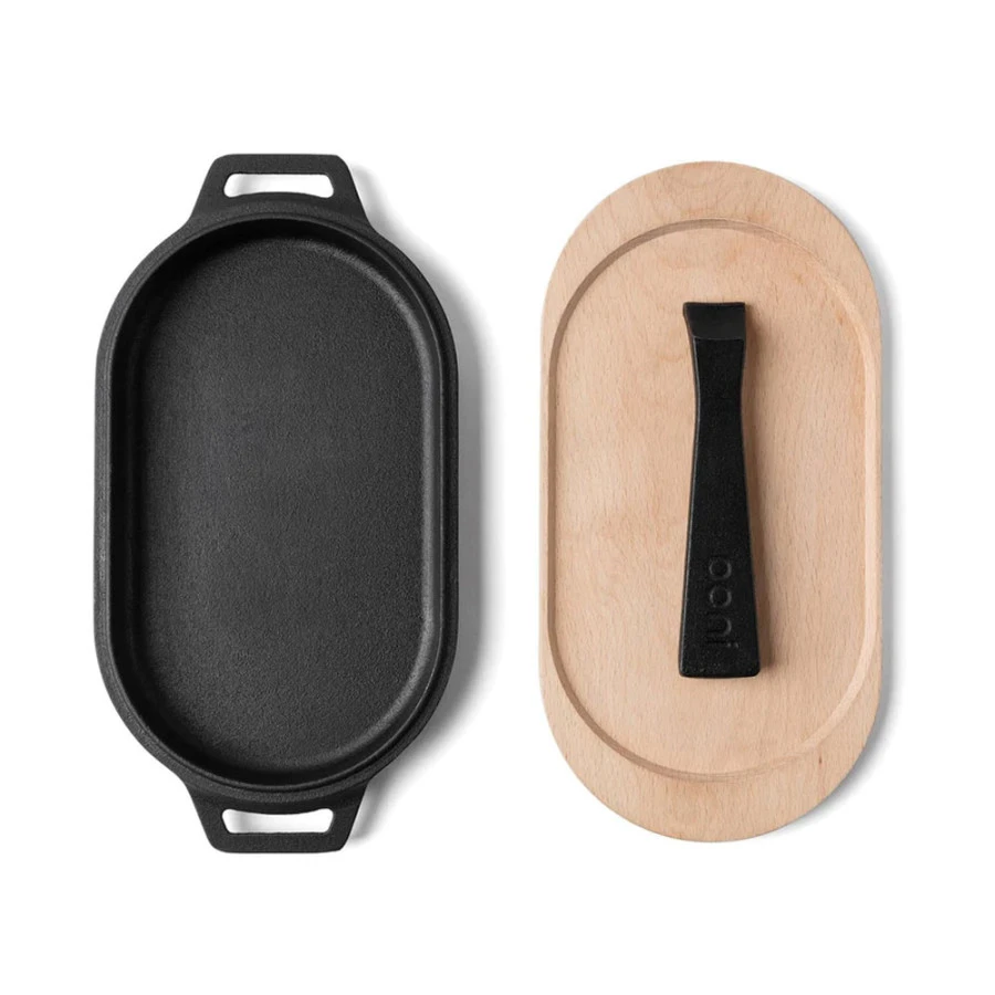 Poêle Ovale Fonte + Manche Amovible + Base En Bois - Ooni – Image 3