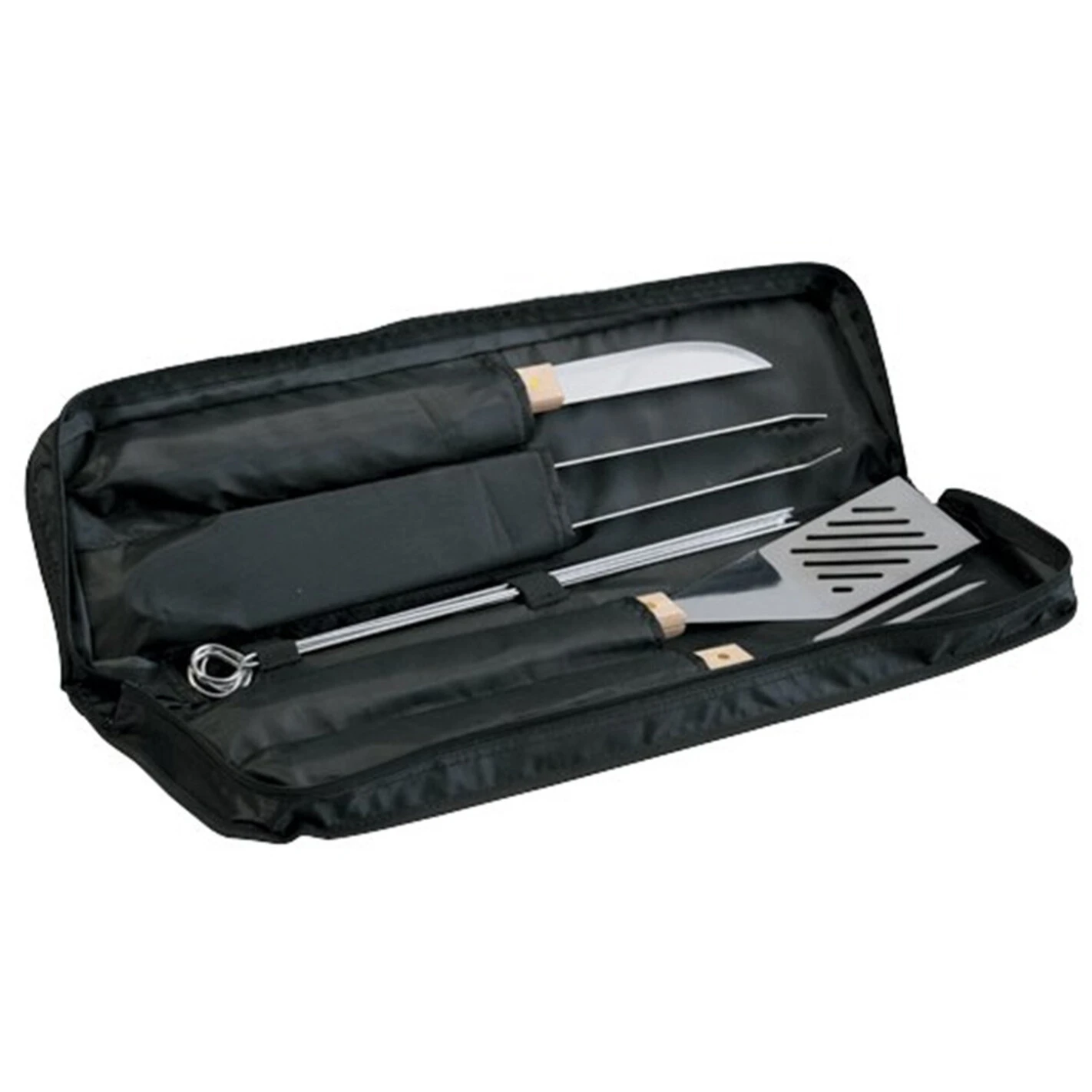 Set 5 Ustensiles Bambou Pour Barbecue Avec Sacoche - Campingaz