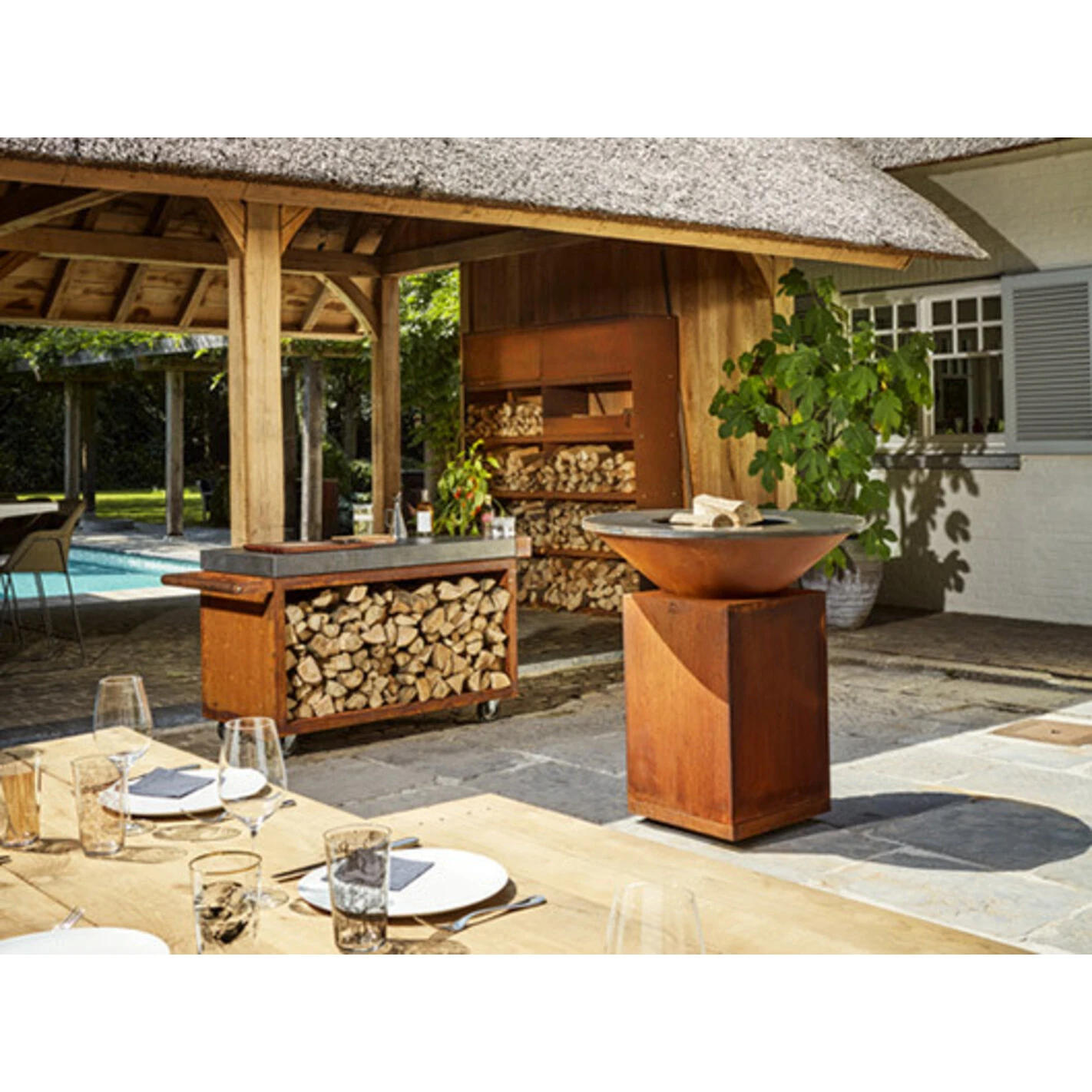 Table Corten Pro Céramique Gris Foncé Ofyr – Image 2